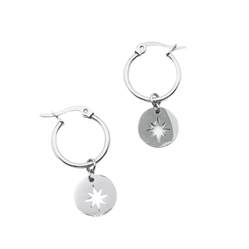 EA977 Star Disc Sleepers - SILVER by some jewellery