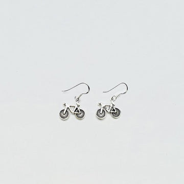 sterling silver bicycle earrings