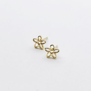 Gold Plated Sterling Silver Stud - Flowers  
