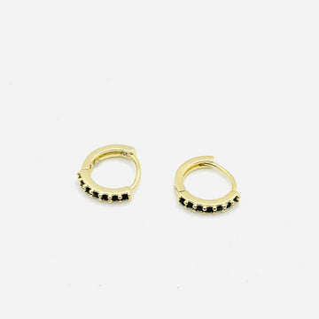 Black Huggie Earrings