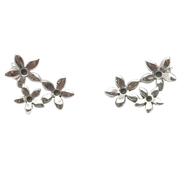 Sterling Silver Earring - Beautiful flower cluster