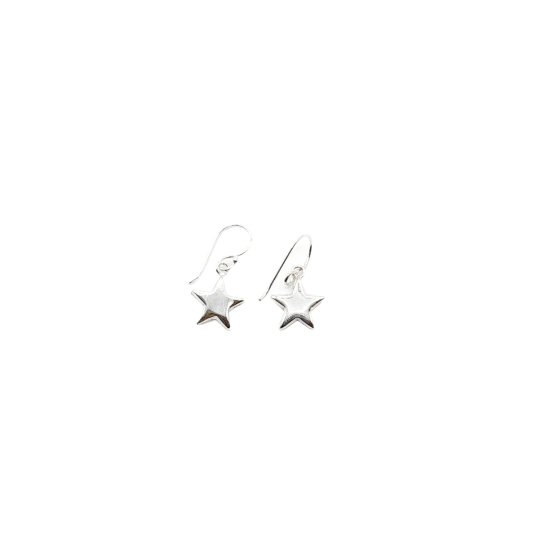 Silver Earrings - solid heart hooks