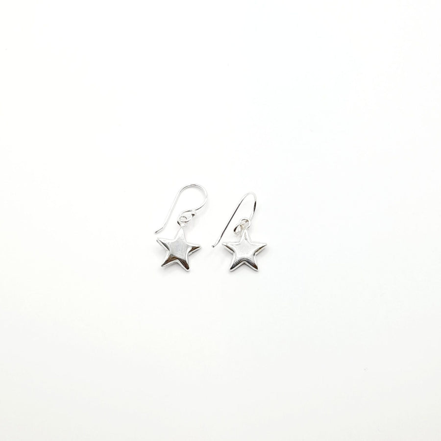 Silver Earrings - solid heart hooks