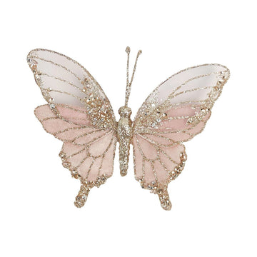 Christmas - Glitter Butterfly Clip | pink