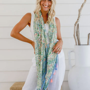 Paisley Mint Scarf