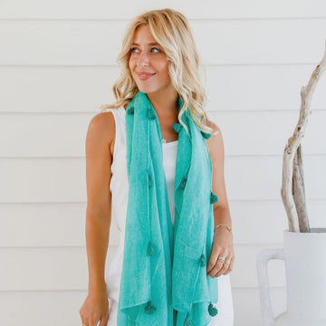 Tassel Scarf - Emerald