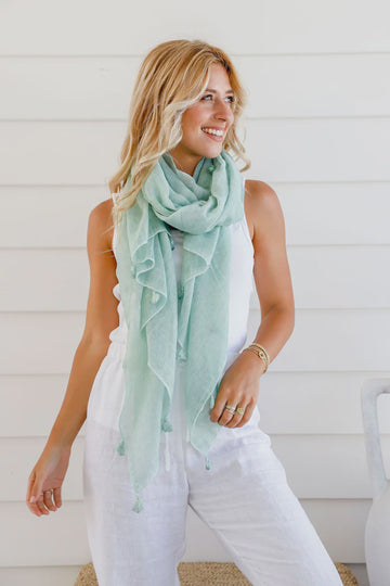 Tassel Scarf - Mint