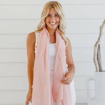 Tassel Scarf - Soft Pink