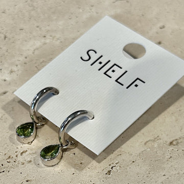 Sterling Silver Earrings - Peridot on Hoop