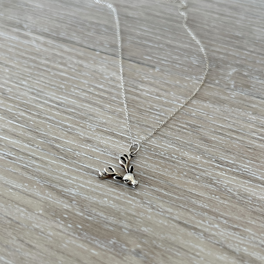Sterling Silver Necklace - Stags Head
