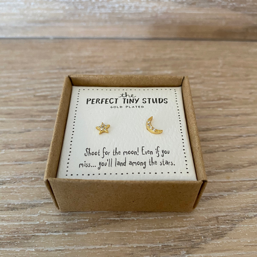 Perfect Tiny Studs - Star and Moon