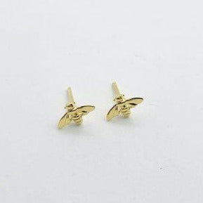 Gold Plated Sterling Silver Stud - Bee | Shelf Home and Gifts