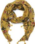 Mustard Floral Print Scarf | Shelf Home and Gifts