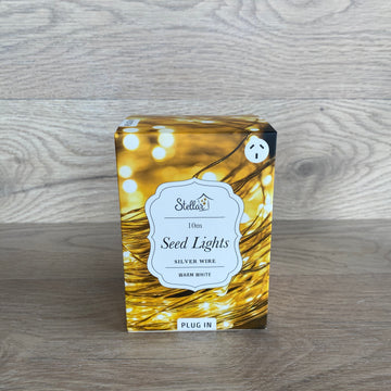 Plug In Seed Lights 10m - Silver Wire