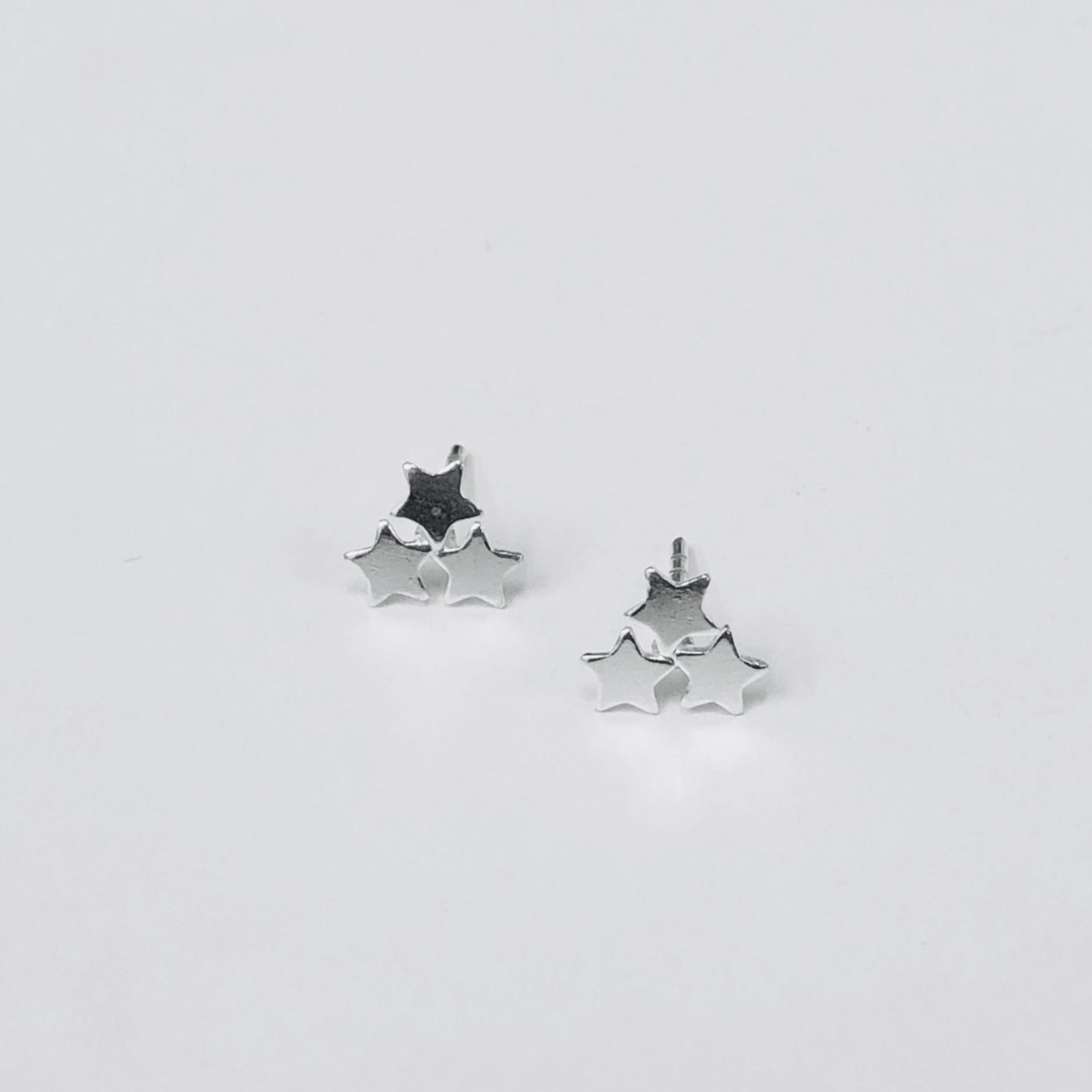 Sterling Silver 3 Star Studs | Shelf Home and Gifts