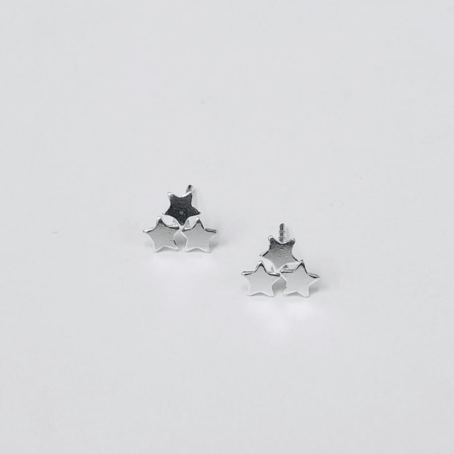 Sterling Silver 3 Star Studs | Shelf Home and Gifts