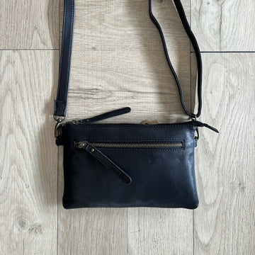 Leather Bag - Kingston | Black rugged hide