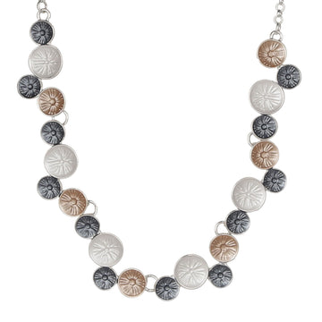 Necklace in matt shades of Silver, Black and Gold