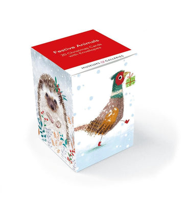 Mini Christmas Cards - Festive Animals (Box of 20)