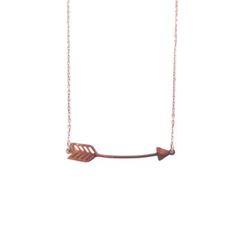 Curved Arrow Necklace Gold