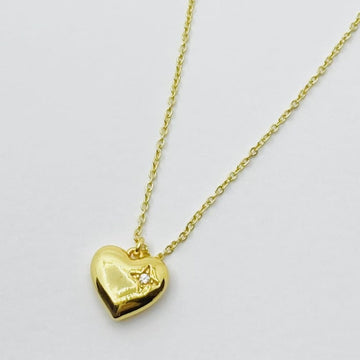 Heart Necklace Gold - Silver Diamond