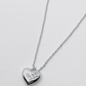 Heart Necklace Silver - Pink Diamond