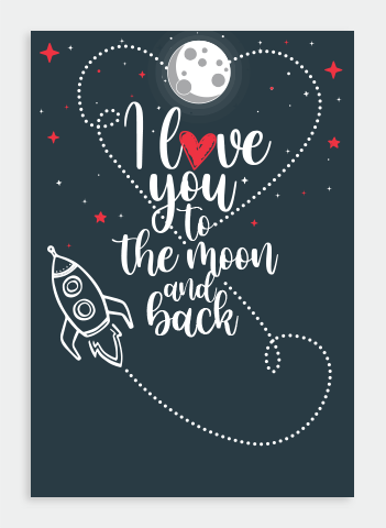 PR003 moon and back card by poppy