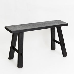 Teak Bench - Black 80cm