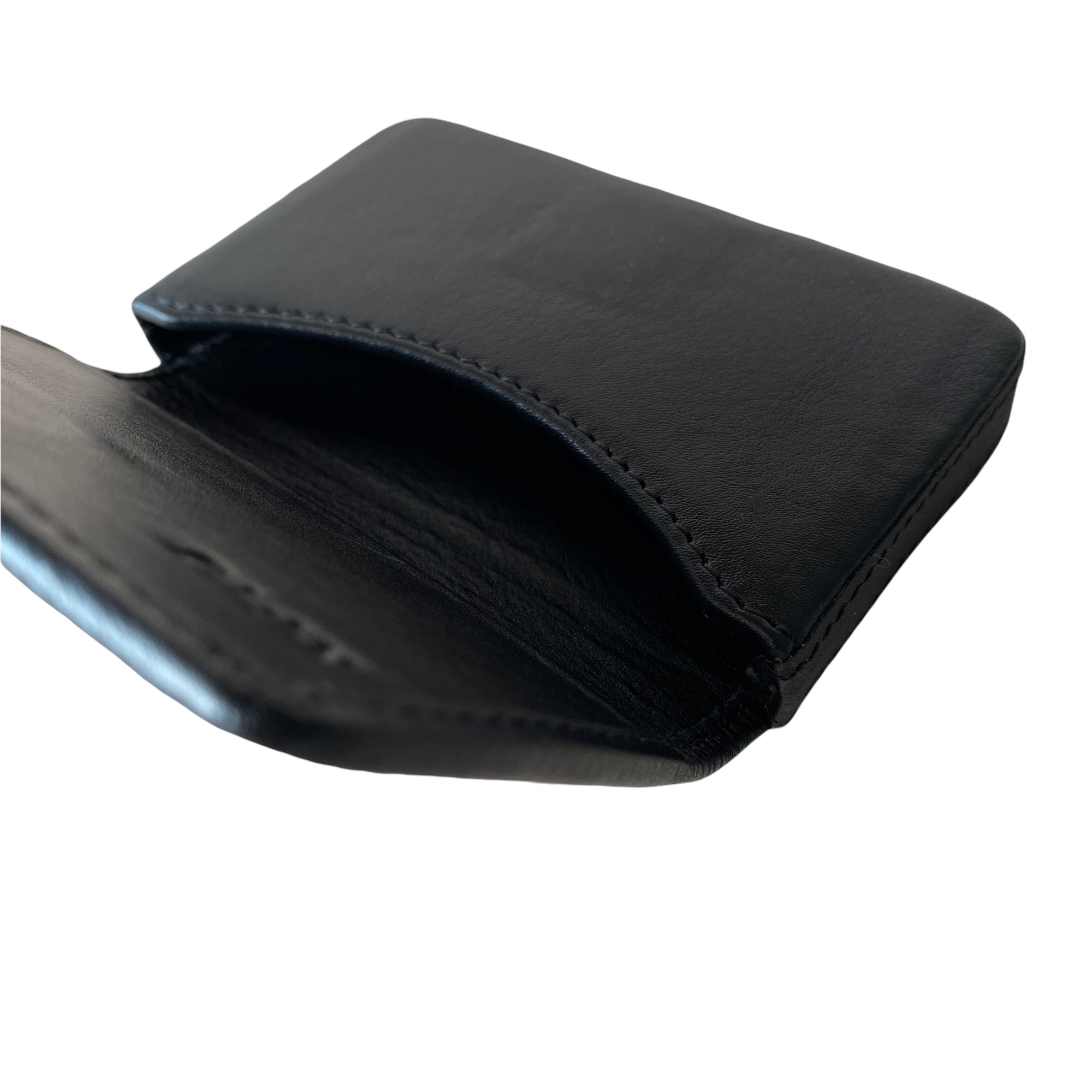 Leather Card Wallet - Black Rugged Hide Ralph Wallet