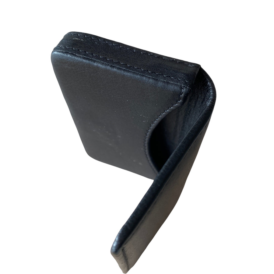 Leather Card Wallet - Black Rugged Hide Ralph Wallet