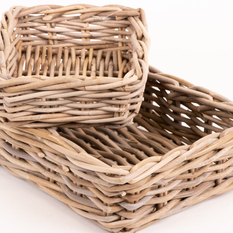 Rectangular Rattan Tray Baskets 