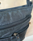 Leather Bag - Michelle Navy Rugged Hide