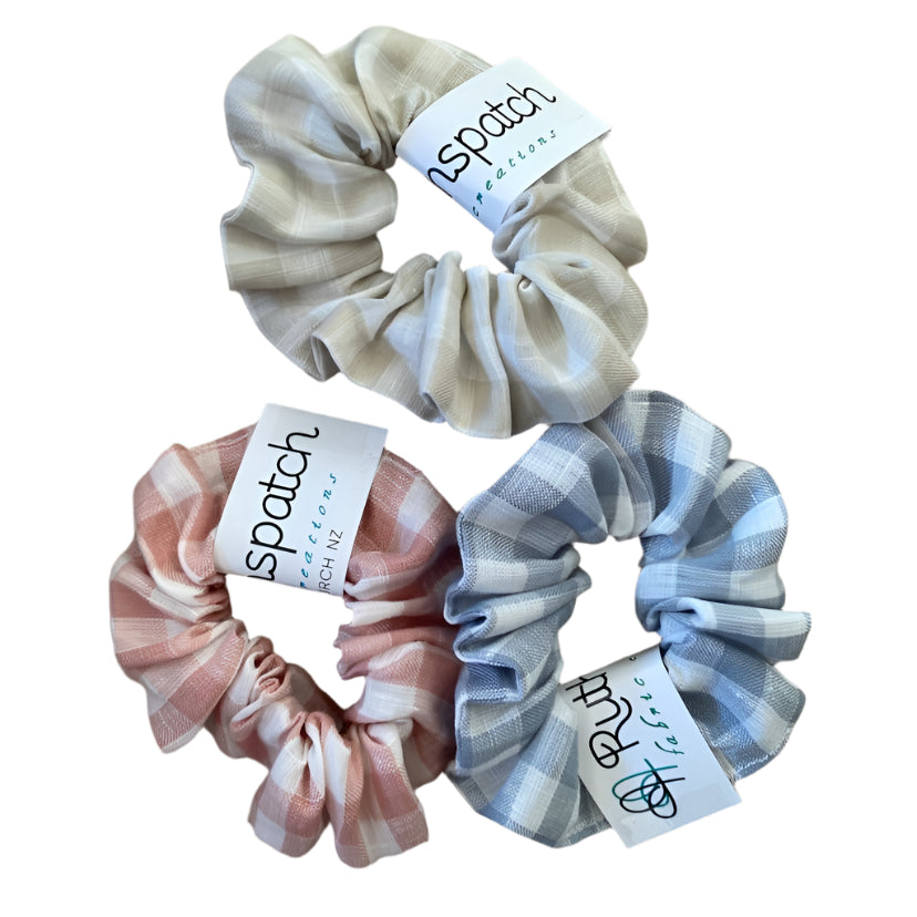 Ruthspatch Gingham Cotton Scrunchies