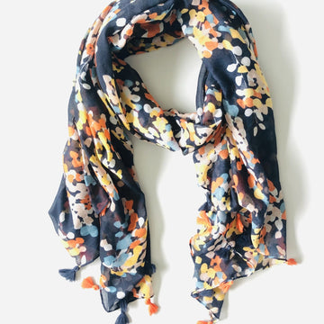 Scarf - Navy with Multi Spots | Shelf Home and Gifts