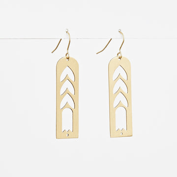 Stella + Gemma - Gold Ladder Heart Earrings 