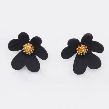 S+G Earrings - Flower Stud | Black  $34.00