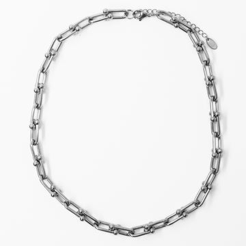 Stella and Gemma Necklace - Large Ball and Chain Link | Silver