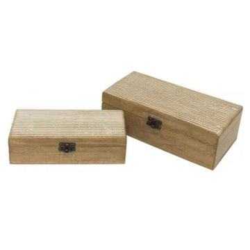 Simba Carved Wooden Boxes