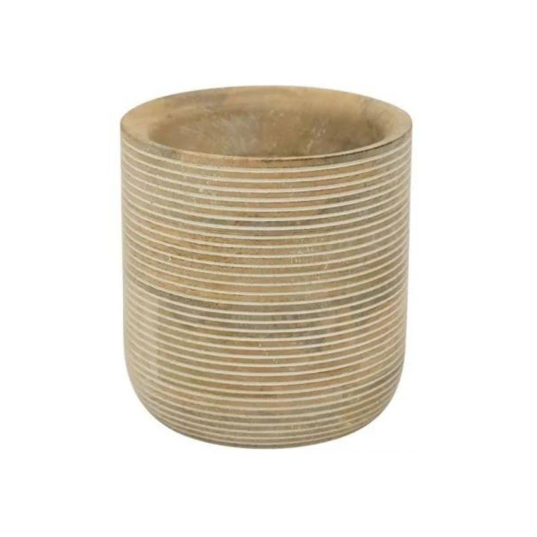 Simba Carved Wood Planter