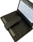 Leather Card Wallet - Sasha Black rugged hide