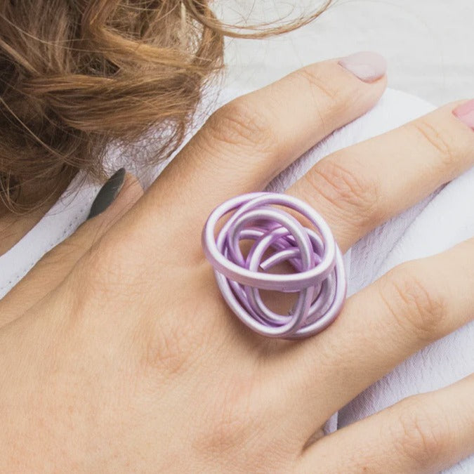 Adjustable Scrunch Ring - Lilac