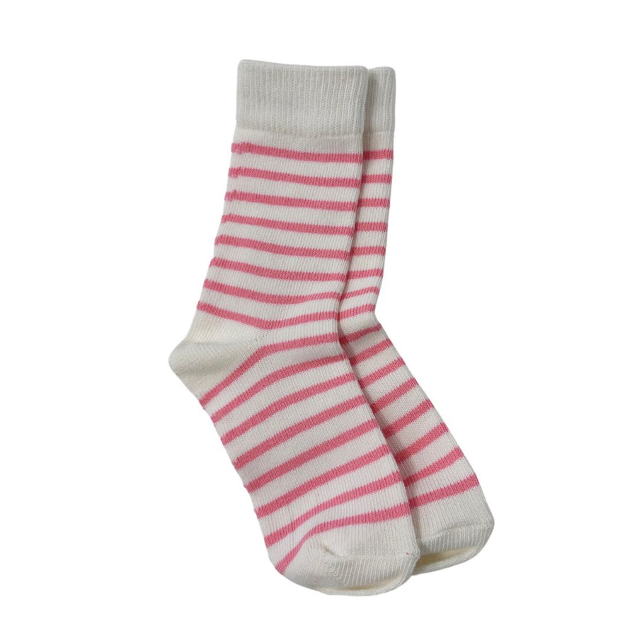 Stella and Gemma Socks - White | Pink Stripe