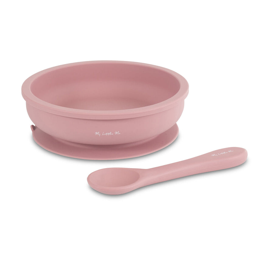 My Little Me suction Plate and spoons set vintage rose