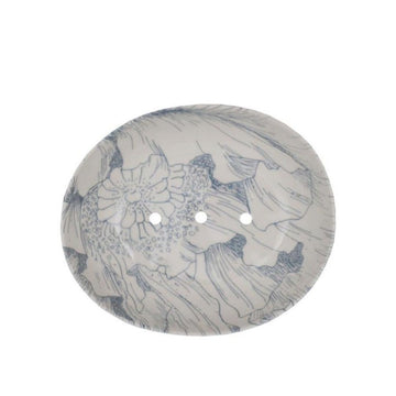 SOAP DISH FLORAL tranquillo blue and white