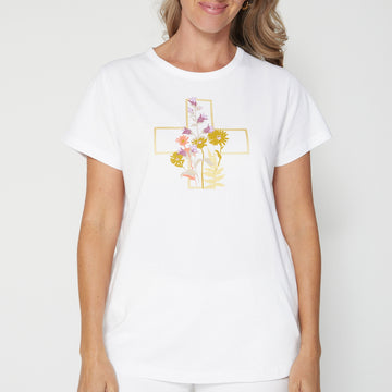 White Wildflower T'Shirt by Stella + Gemma