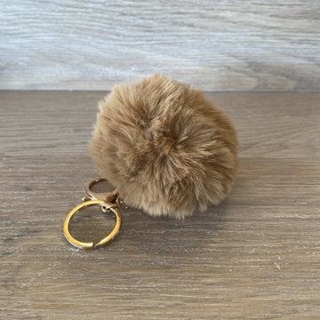 Fluffy Keyring - Light Brown