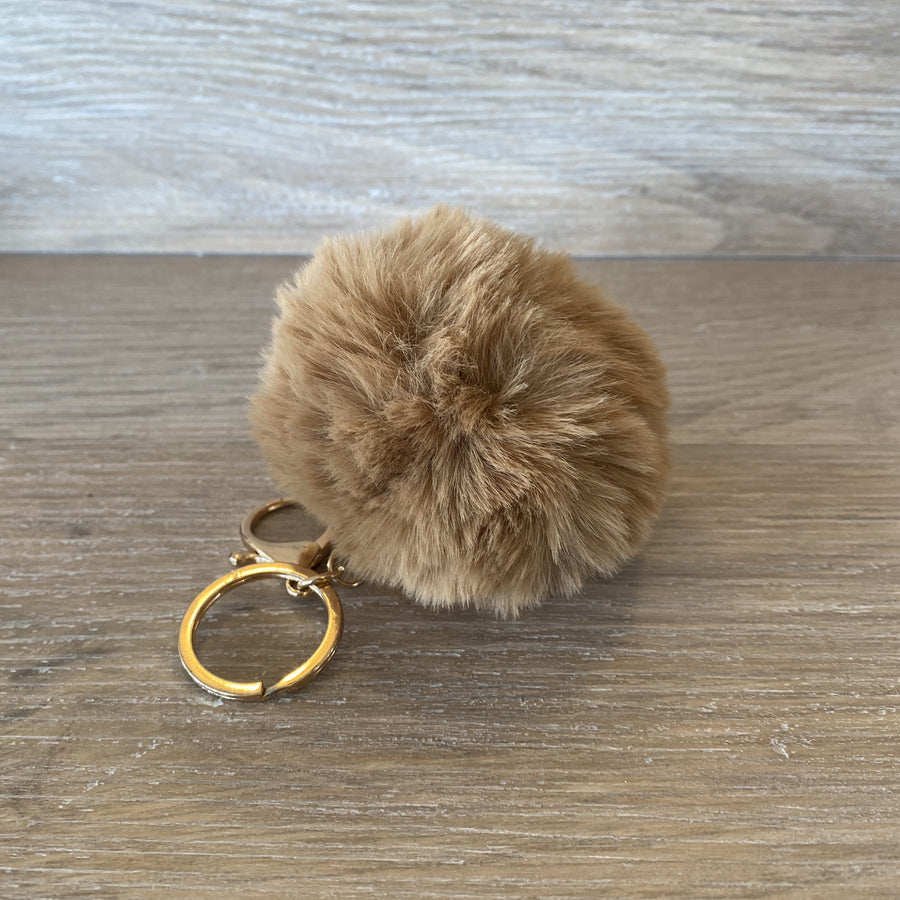 Fluffy Keyring - Light Brown