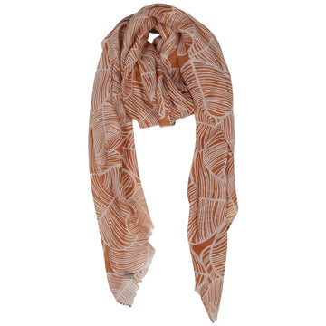 Almond and cream coloured pattern scarf by Enhance Accessories