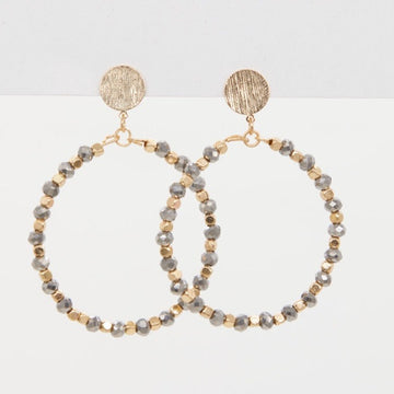 Green and Gold Bead Hoop Earring by Stella + Gemma