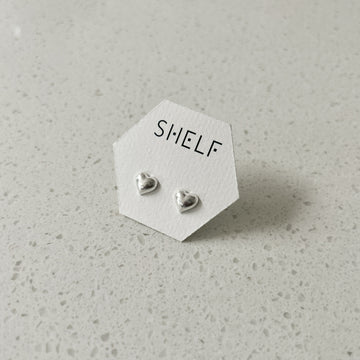 Sterling Silver - Solid Heart Studs